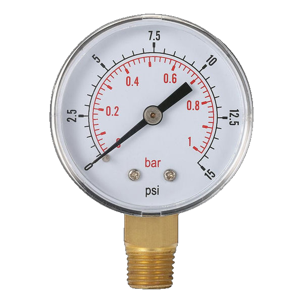 Manometer Plastic Ø50Mm 1/4"/A 0/1Bar