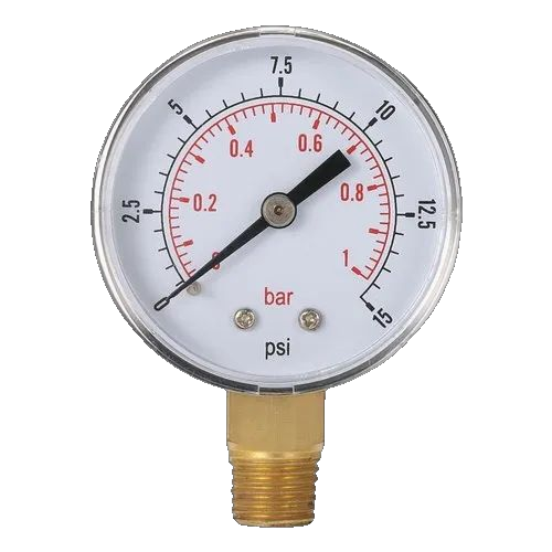 Pressure Gauge Steel Ø80Mm 1/2"/R 0/1Bar