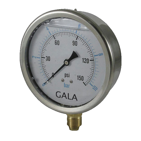 Pressure Gauge Va/Stainless Steel Ø100Mm 1/2"/R 0/6Bar