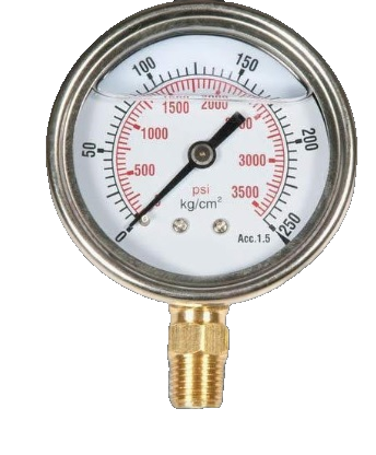 Chemical Pressure Gauge Va Glycerin Ø63Mm 1/4"/R 0/6Bar