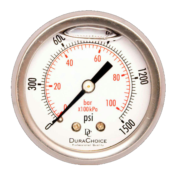 Pressure Gauge Steel Ø100Mm 1/2"/R 0/1Bar