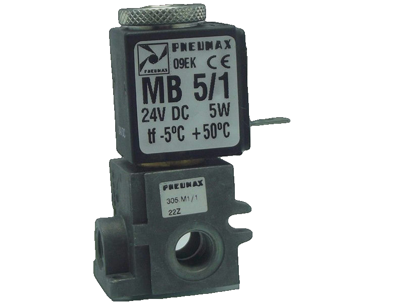 5/3 Way Valve G1/8" 24V~ Center Vented Pneumax 'Eco 5318 Me-24Vac'
