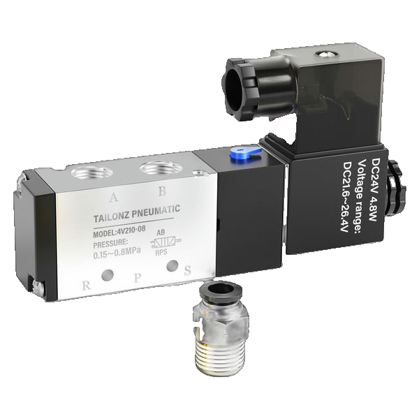 5/3 Way Valve G1/4" 110V~ Center Vented Pneumax Eco-5314-Me-110Vac