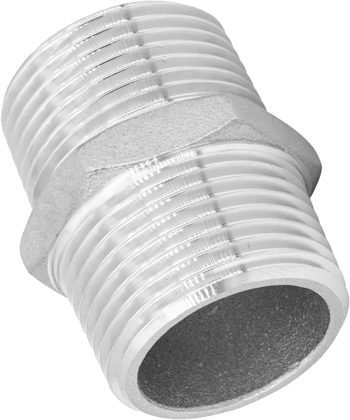Double Nipple 3-Piece V4A R3/8" 40Bar 'Dnkl 38 Es 1.4571'