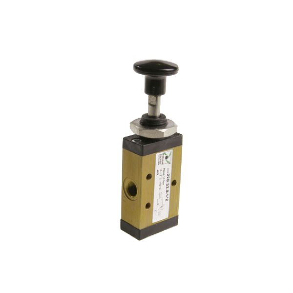 3/2 Button Valve G1/8" Spring Nc Aluminum Pneumax 228.32.7.1/1