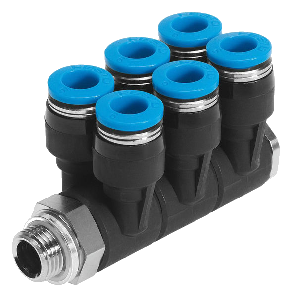 L-Multiple Distributor 6-Fold G1/4" Ø4Mm 'Qwsp6 144'
