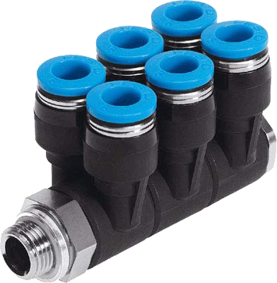 L-Multiple Distributor 6-Fold G1/8" Ø6Mm 'Qwsp6 186'