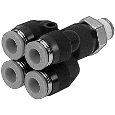 L-Multiple Distributor 6-Fold R3/8" Ø6Mm 'Qwspk6 386'