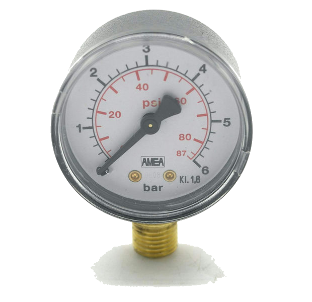 Pressure Gauge Plastic Ø63Mm 1/4"/R 0/0.6Bar Mk630/0.6U