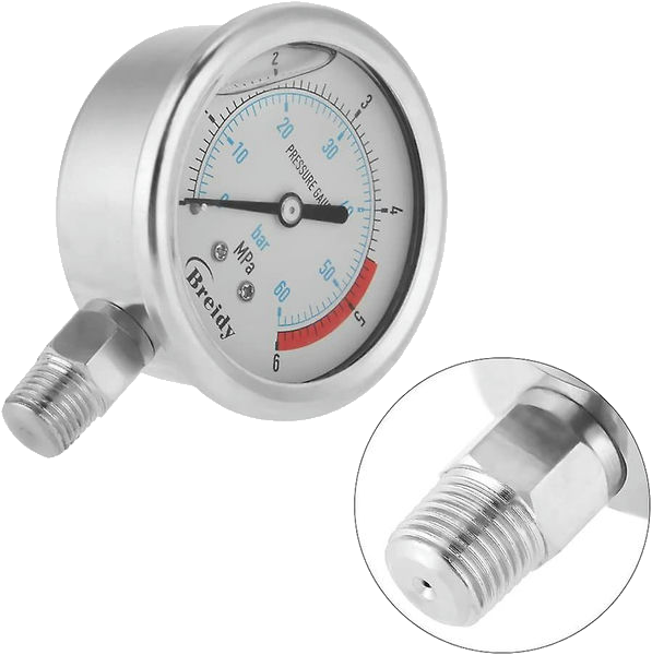 Pressure Gauge Va/Stainless Steel Ø100Mm 1/2"/R 0/60Bar Mei1000/60U