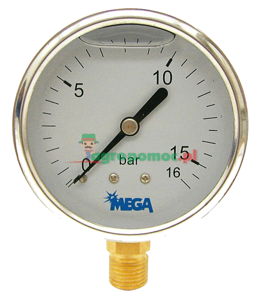 Glycerine Pressure Gauge Va Ø63Mm 1/4"/R -1/3Bar Meg63-1/3U