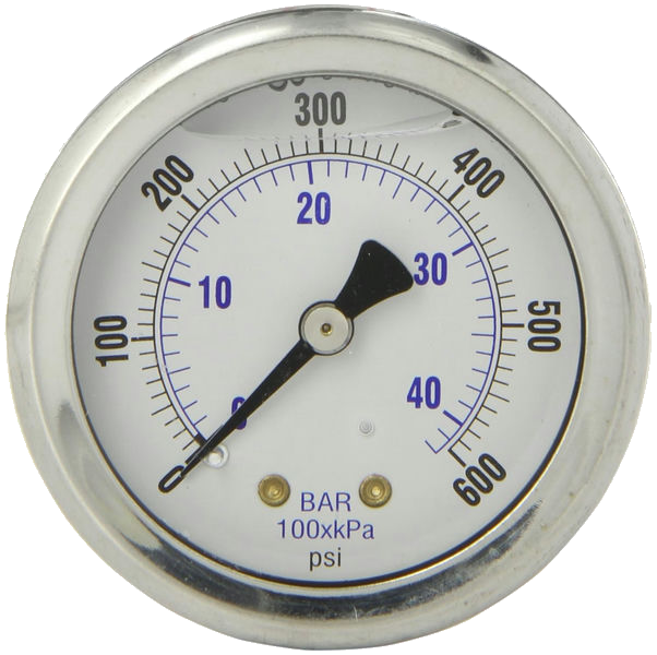 Glycerine Pressure Gauge Va Ø63Mm 1/4"/A 0/60Bar Fr Msef630/60H