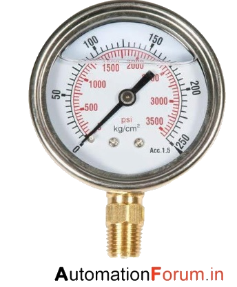 Chemical Pressure Gauge Va Glycerin Ø63Mm 1/4"/A 0/4Bar Megch630/4H