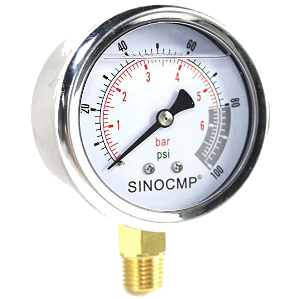 Glycerine Pressure Gauge Va Ø63Mm 1/4"/A 0/16Bar Fr Msef630/16H