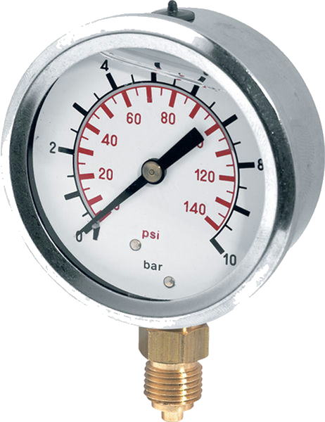 Chemical Pressure Gauge Va Glycerin Ø63Mm 1/4"/A 0/10Bar Megch630/10H