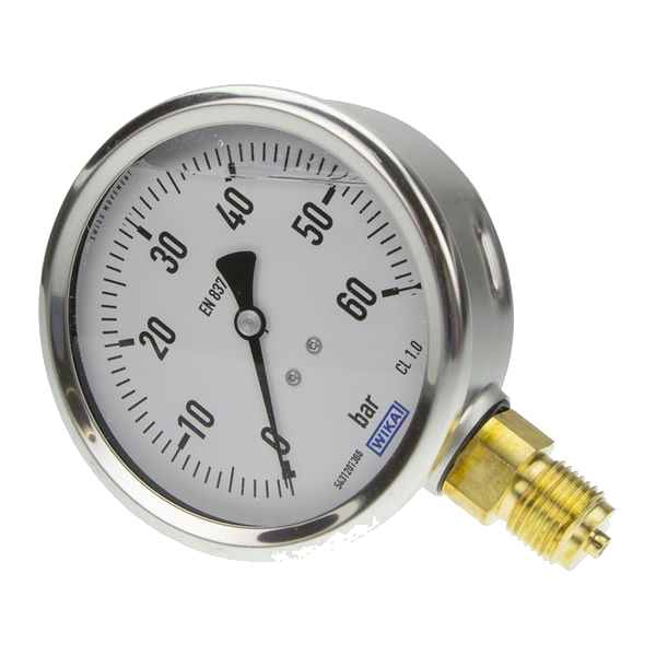 Chemical Pressure Gauge Va Glycerin Ø63Mm 1/4"/R -1/3Bar Megch63-1/3U