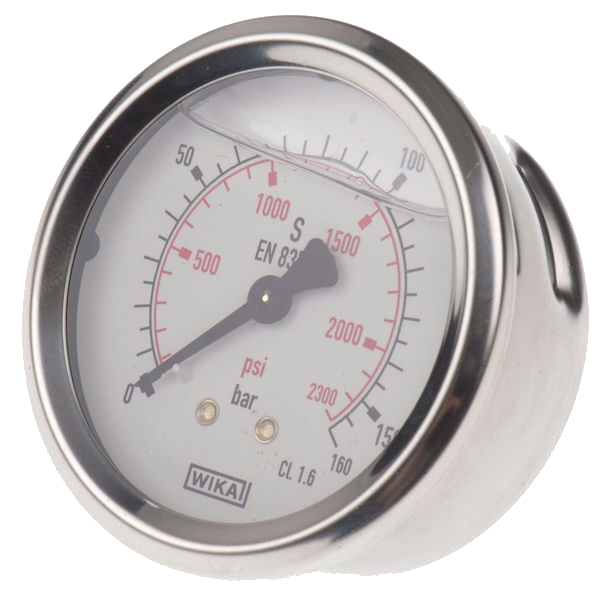 Chemical Pressure Gauge Va Glycerin Ø63Mm 1/4"/R 0/60Bar Megch630/60U